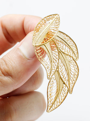 Brincos Folhas Compridos