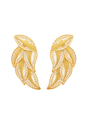 Brincos Folhas Compridos