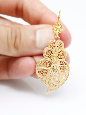 Brincos Tradição 4cm Gancho Flor