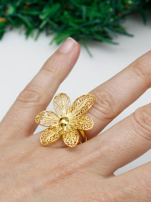 Anel Folha 6 Pétalas