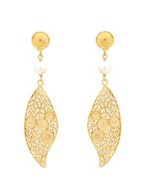 Brincos Compridos Com Pérola