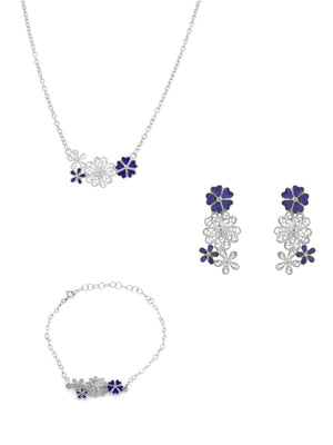 Conjunto Flor de Liz - Colar, Brincos e Pulseira (4336586096699)