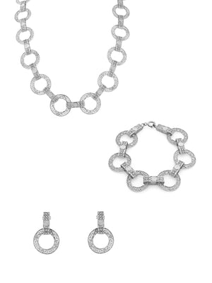 Conjunto Moderna - Colar, Brincos e Pulseira (4332496126011)