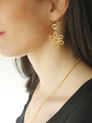 Brincos Flor Círculos em Filigrana (5427369541782)