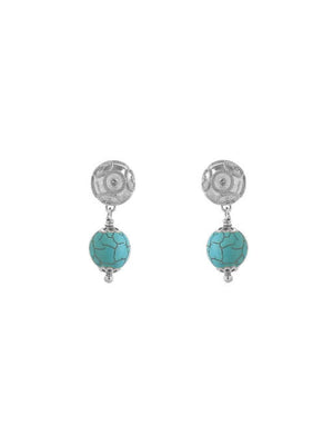 Brincos Princesa das Astúrias com pedra Turquesa e Conta de Viana (5434354368662)