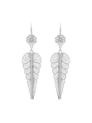 Brincos Folha com Flor (5878977331350)