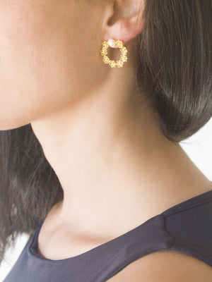 Conjunto Flores e Pérola - Colar e Brincos (5943551295638)