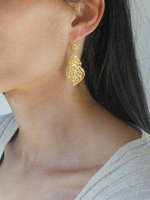 Brincos Coração Ondas