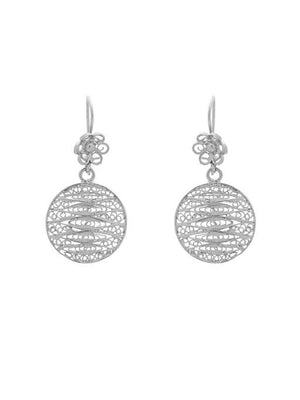 Brincos Redondos Filigrana com Flor