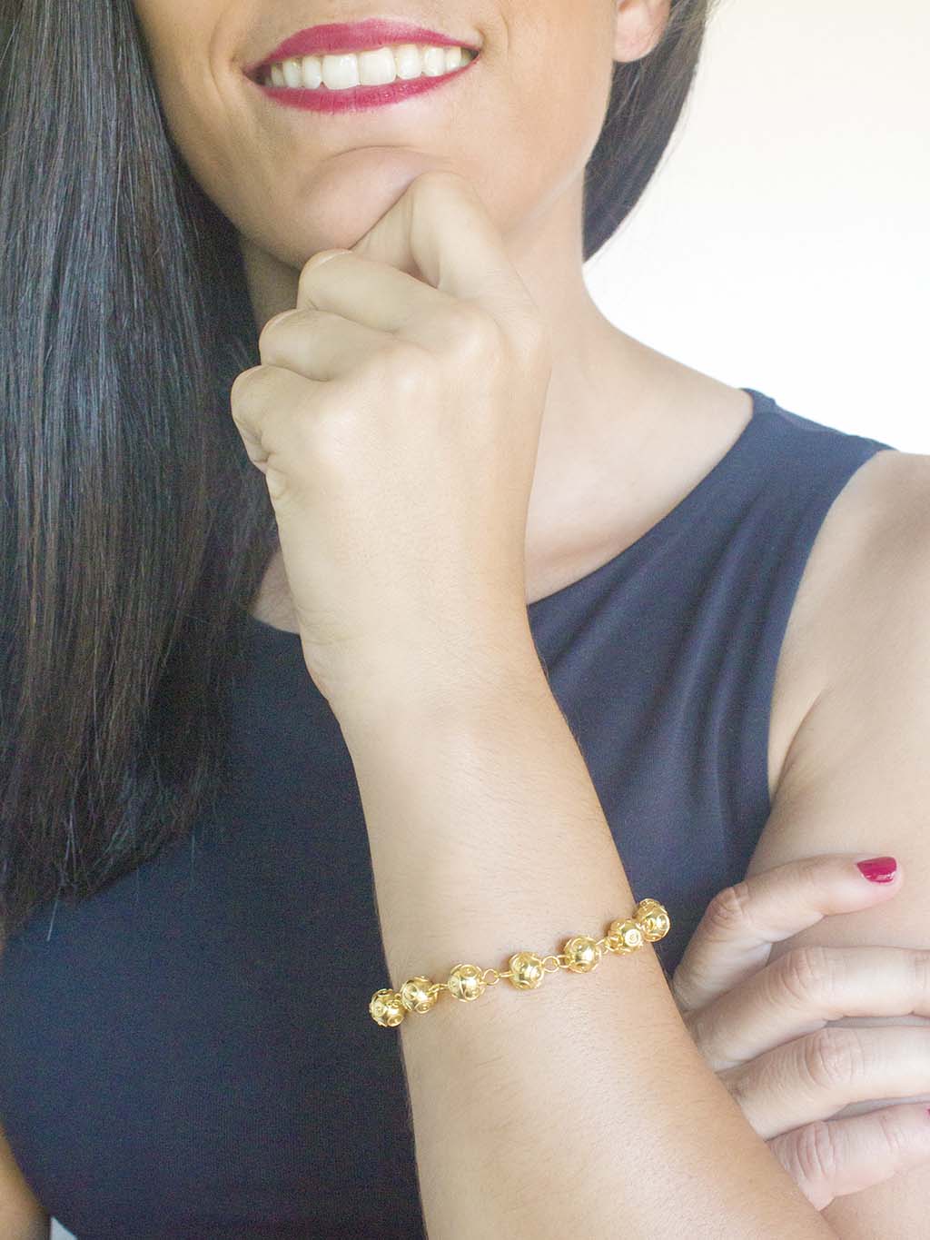 Contas de Viana avulso (8mm) - Ouro 19 Quilates