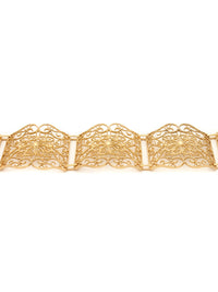 Pulseira Portada Floral – Prata Dourada