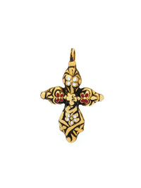 Medalha Cruz Barroca – Prata Dourada Esmalte Vermelho / Ouro 19k Esmalte Vermelho