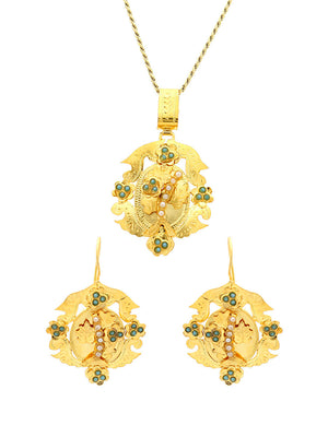 Conjunto Gramalheiras - Pendente e Brincos