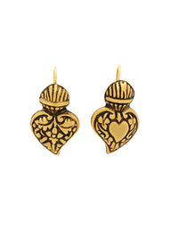 Brincos Coração Barroco M – Prata Dourada / Ouro 19k