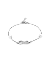 Pulseira Infinito com Pérolas – Prata