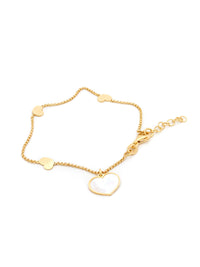 Pulseira Coração Madrepérola – Prata Dourada