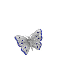 Alfinete Borboleta Esmalte – Prata