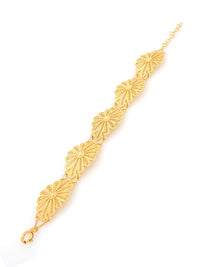 Pulseira 5 Flores Ovais – Prata Dourada