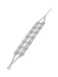 Pulseira Dupla com Flores – Prata