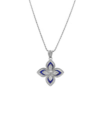 Medalha Flor Esmalte – Prata