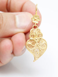Brincos Tradição 3cm Gancho Flor – Ouro 9k / Ouro 19k