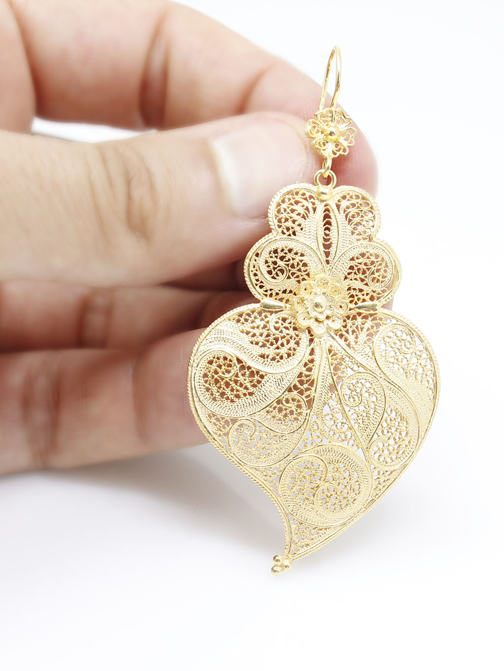 Brincos Tradição 6cm Gancho Flor