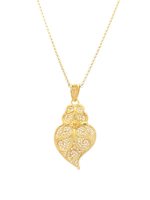 Medalha Coração Tradição 3.5cm em Prata/Ouro