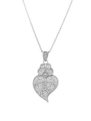 Medalha Coração Tradição 3.5cm em Prata/Ouro