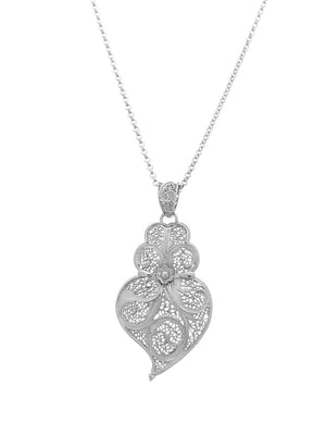 Medalha Coração Tradição 4cm em Prata/Ouro