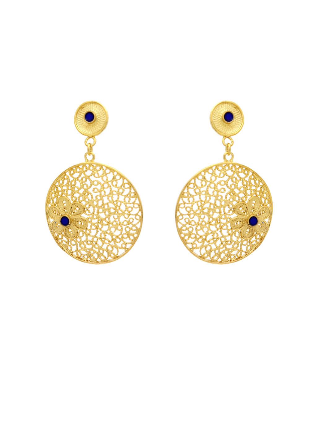 Brincos Redondos Flor Esmalte