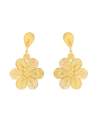 Brincos Flor – Prata Dourada