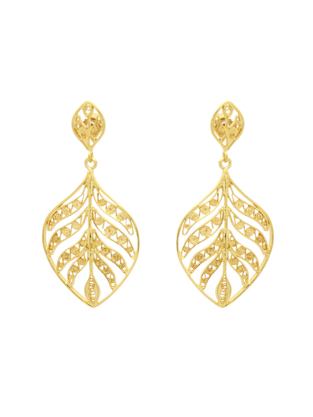 Brincos Compridos Folhas