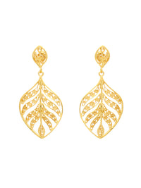 Brincos Compridos Folhas – Prata Dourada / Ouro 9k / Ouro 19k