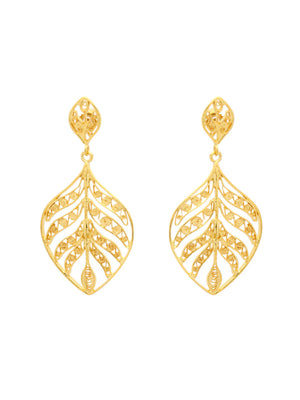 Brincos Compridos Folhas