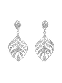 Brincos Compridos Folhas – Prata