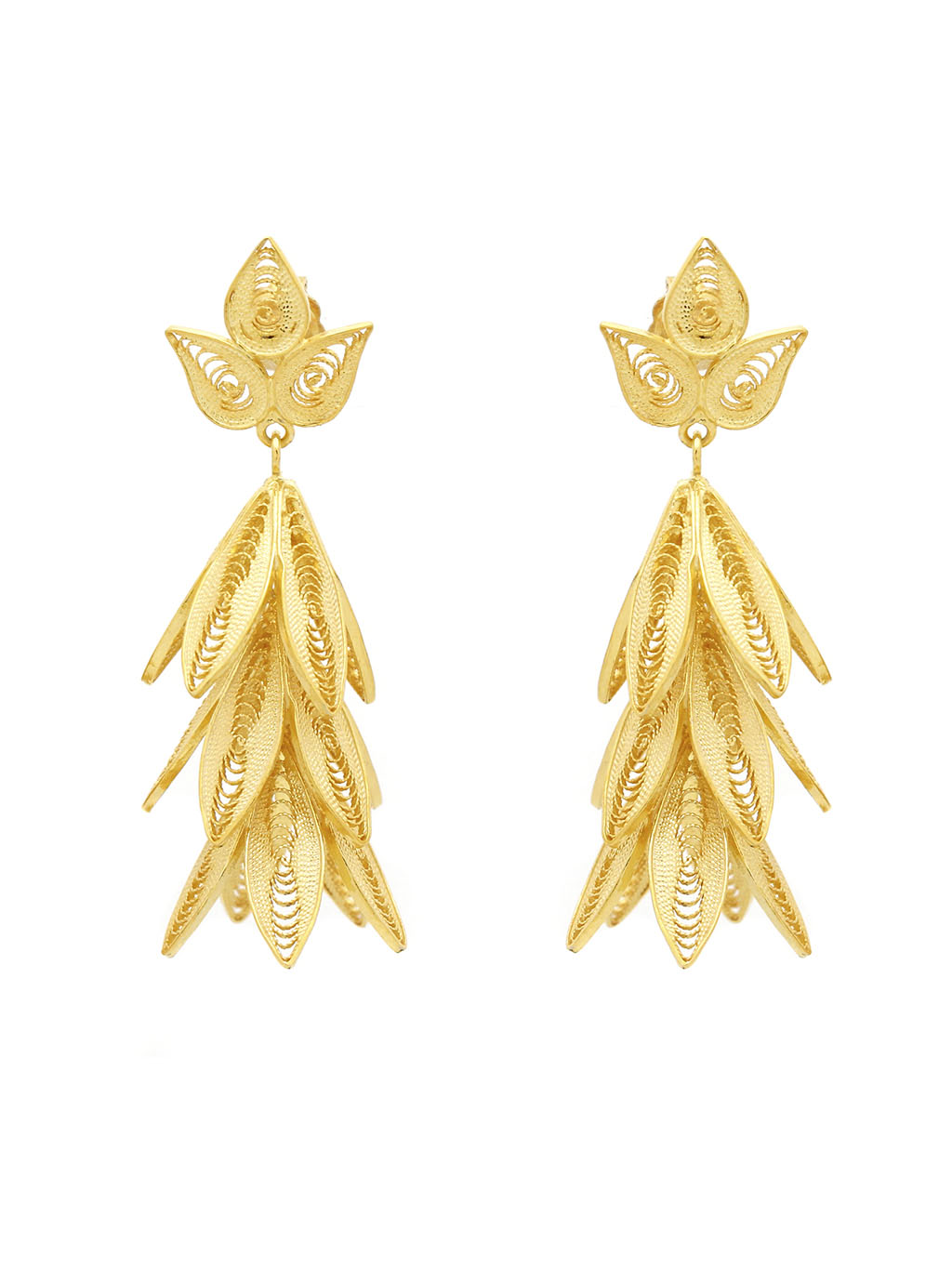 Brincos Folhas Compridas