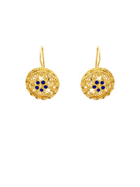Brincos Redondos 5 Pétalas Esmaltadas – Prata Dourada / Ouro 9k / Ouro 19k