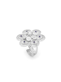 Anel Flor Esmalte – Prata