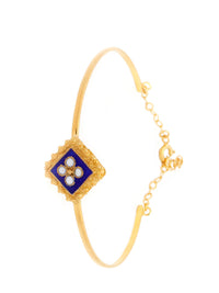 Pulseira Caramujos Quadrada – Prata Dourada