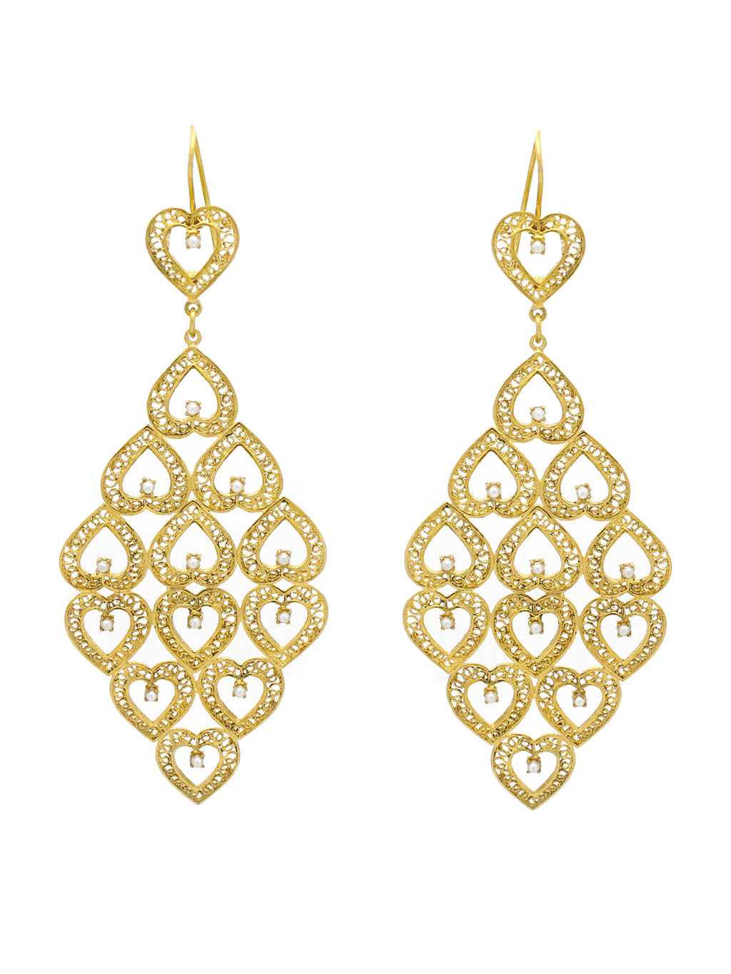 Brincos Mil Corações com Pérola