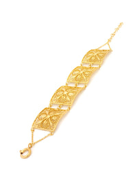 Pulseira Flor Quadrada – Prata Dourada