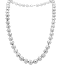 Colar Contas de Viana (8mm) Seguidas – Prata