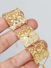Pulseira Flor Quadrada – Ouro 9k / Ouro 19k