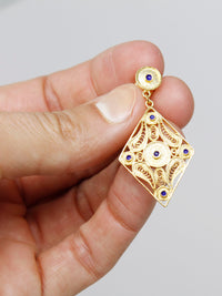 Brincos Losango Esmalte – Ouro 9k / Ouro 19k