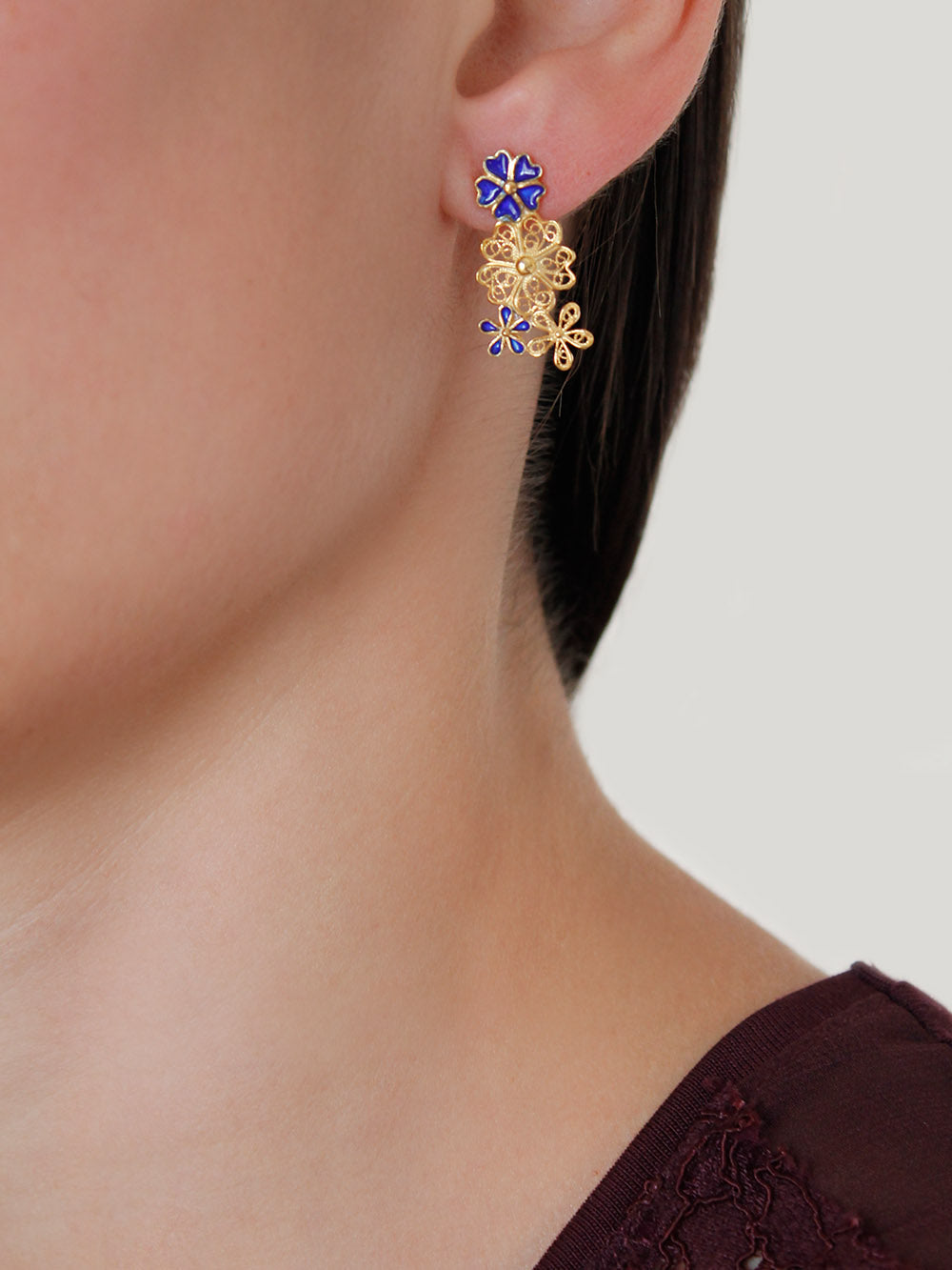 Conjunto Flor de Liz - Colar, Brincos e Pulseira (4336586096699)