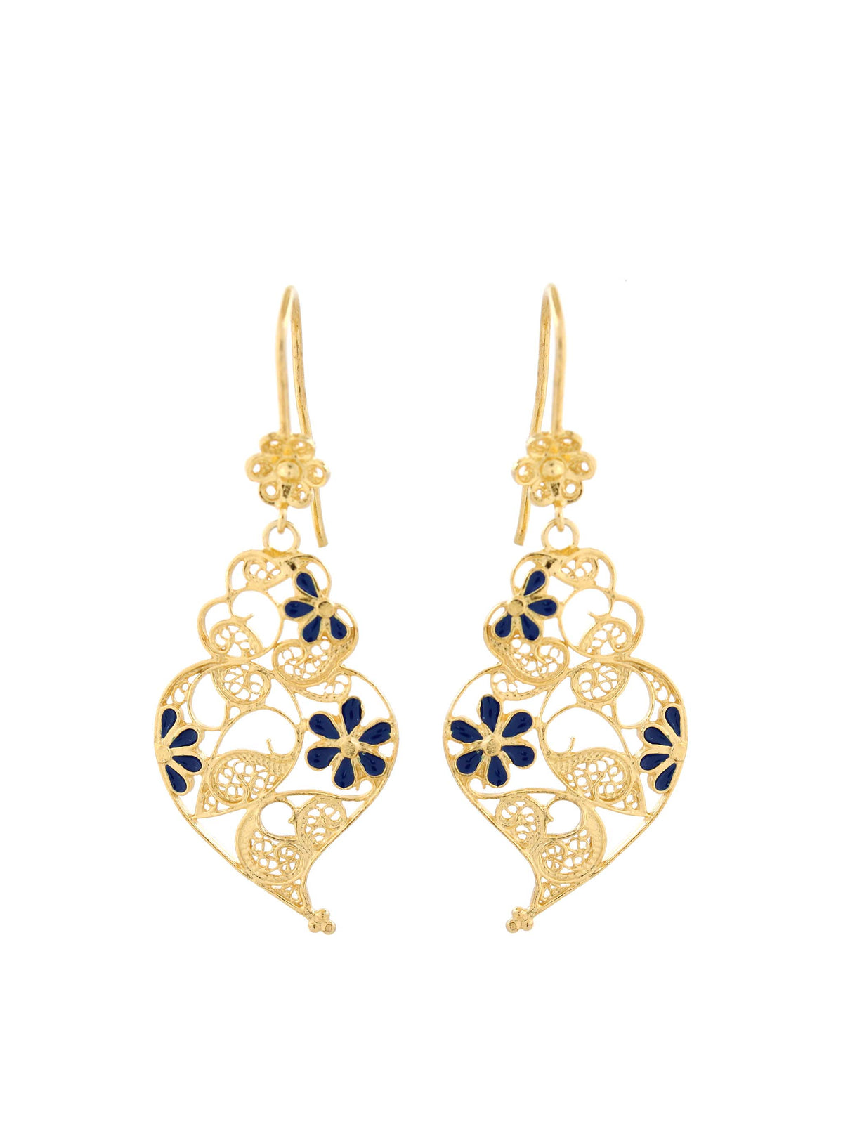 Seletiva III - Brincos em filigrana com esmalte azul (8882993617)