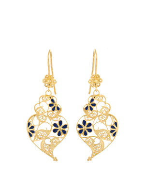 Seletiva III - Brincos em filigrana com esmalte azul (8882993617)