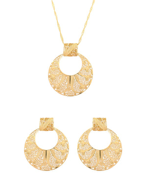 Conjunto Escultural M - Pendente e Brincos (4324887953467)