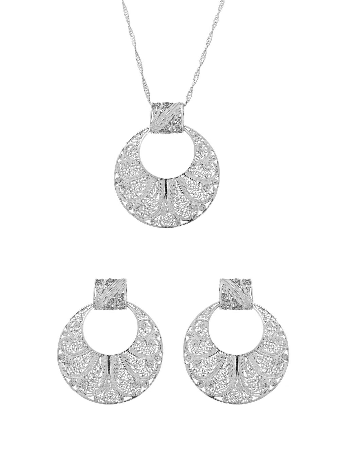 Conjunto Escultural M - Pendente e Brincos (4324887953467)