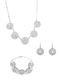 Conjunto Altruísta - Colar, Brincos e Pulseira – Prata